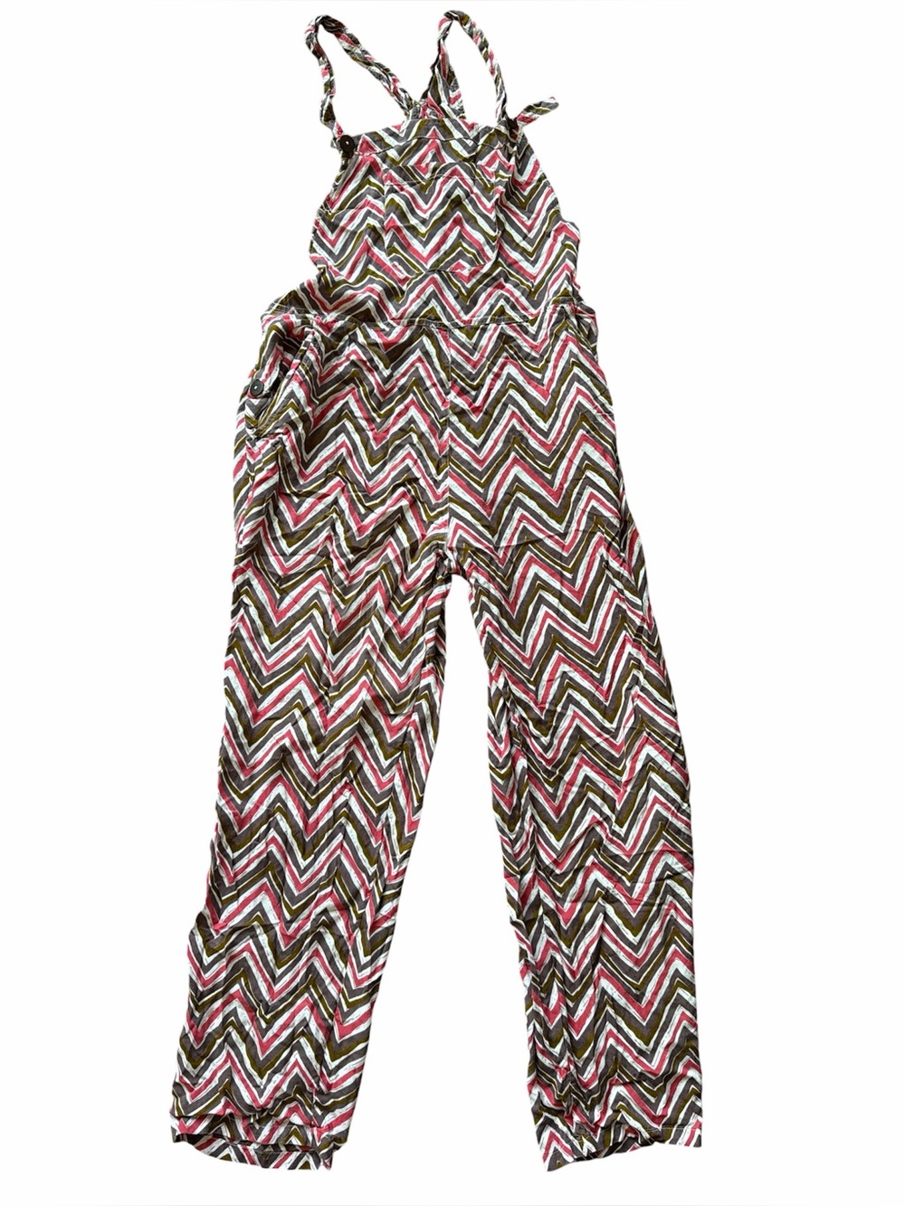 Sacred Threads Multicolor Chevron Jumpsuit overalls lightweight M/L
